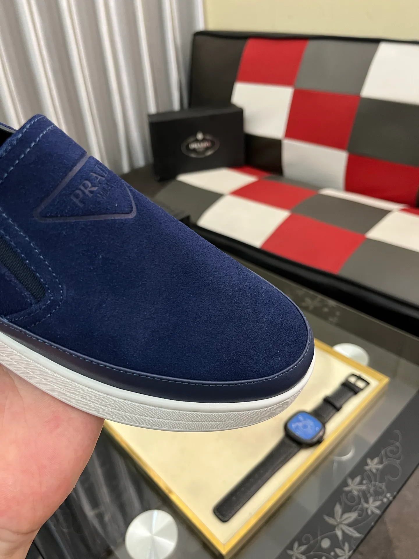 Men's shoes 💰440⌚️⌚️【PRADA】Prada casual shoes for couples, originally developed 1:1, made of high-mercerized cowhide with imported cowhide, silk sheepskin lining, rubber outsole, comfortable and soft on the feet, size: 38-442️⃣Colors available